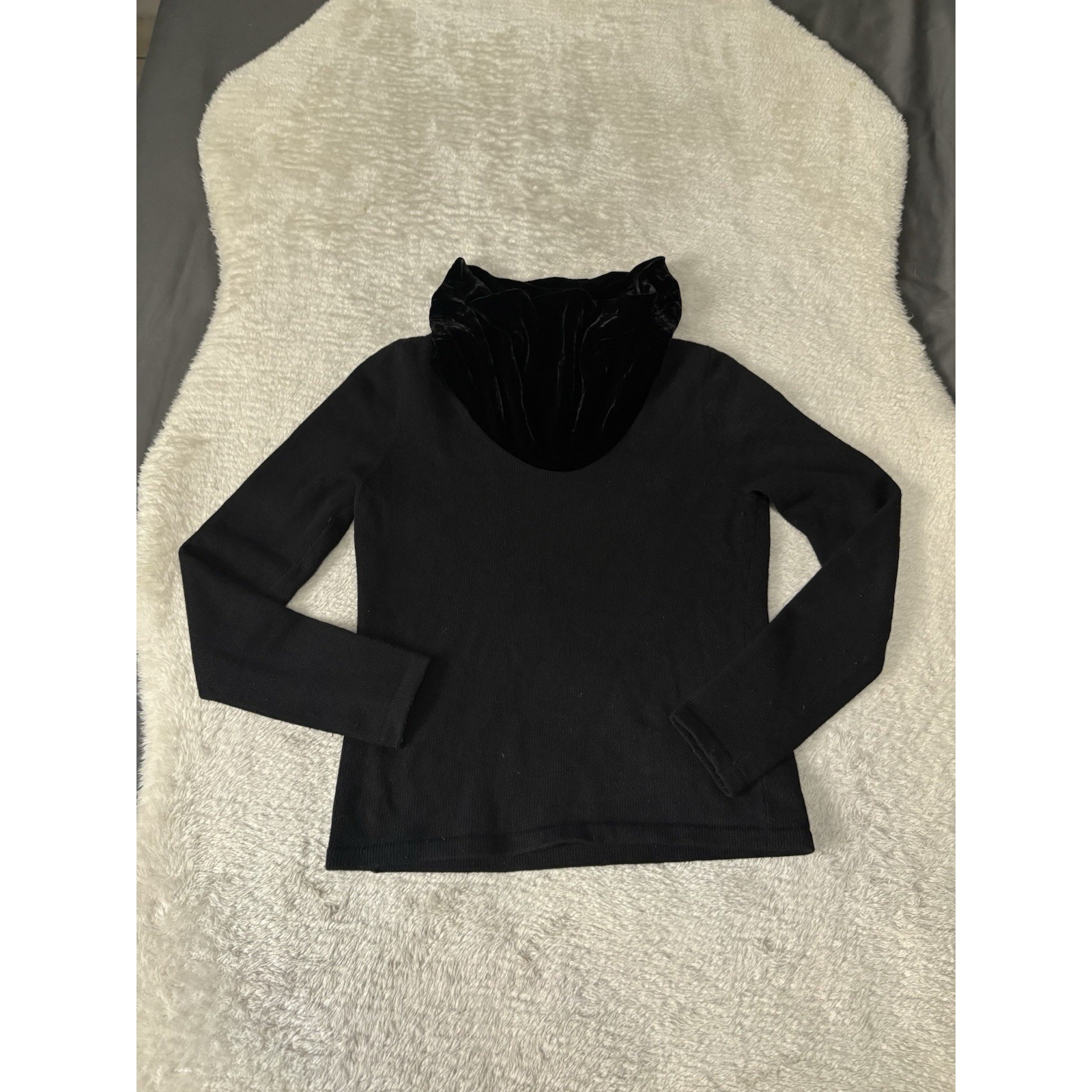 Vintage Lauren Ralph Lauren Velour Cowl Neck Wool/Cashmere Sweater Womens Small